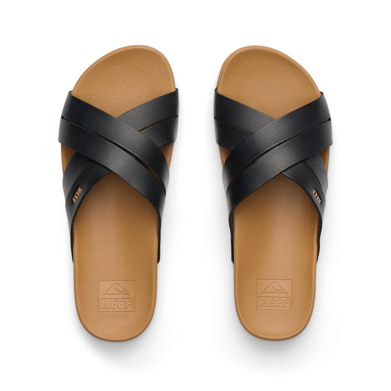 Reef Cushion Spring Bloom Womens Fashion Slide Sandal, Ultra Soft Cushion Footbed, Black/Tan, 7 - Image 5